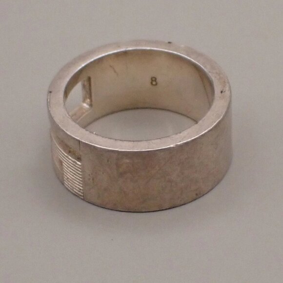 GUCCI G Logo Ring Sterling Silver Size JP 8 US 4.5 Italy Accessory - Picture 4 of 15